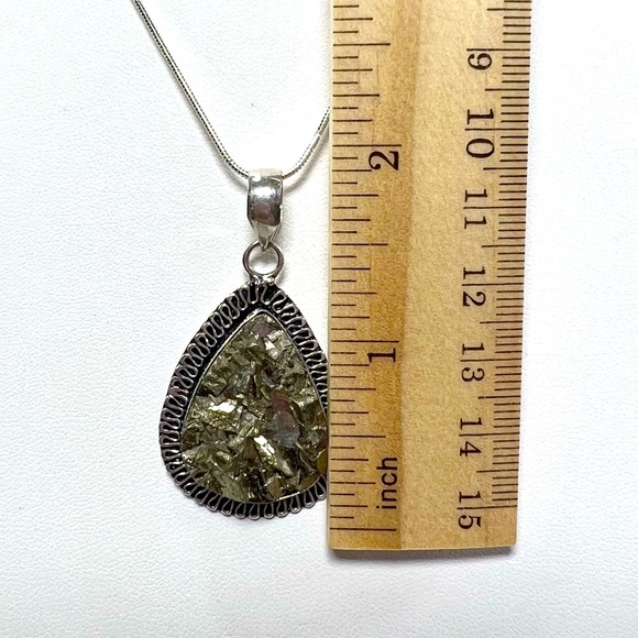 Apache Pyrite 925 Gemstone Pendant - Picture 2 of 3